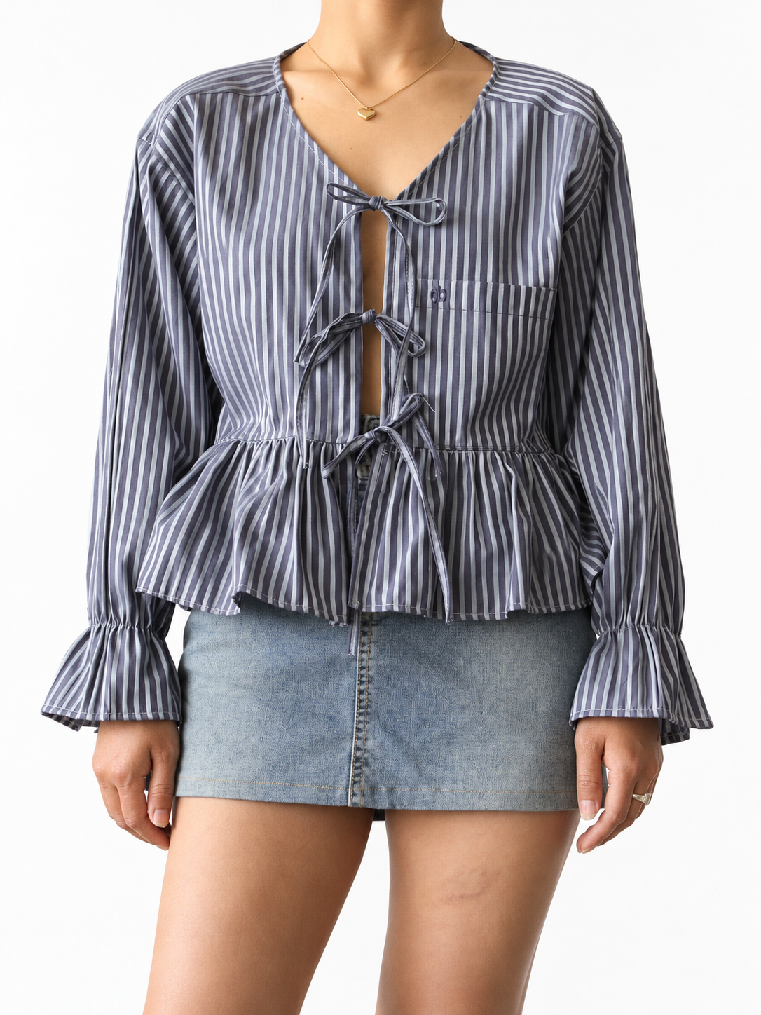 Reworked tie up shirt