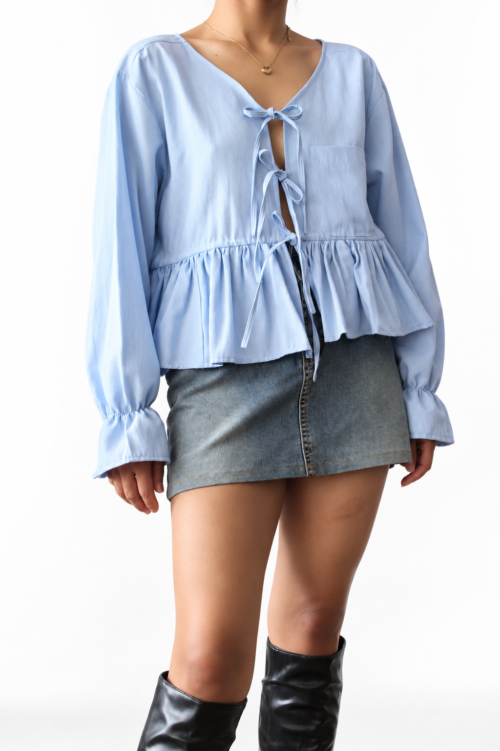 Reworked tie up shirt