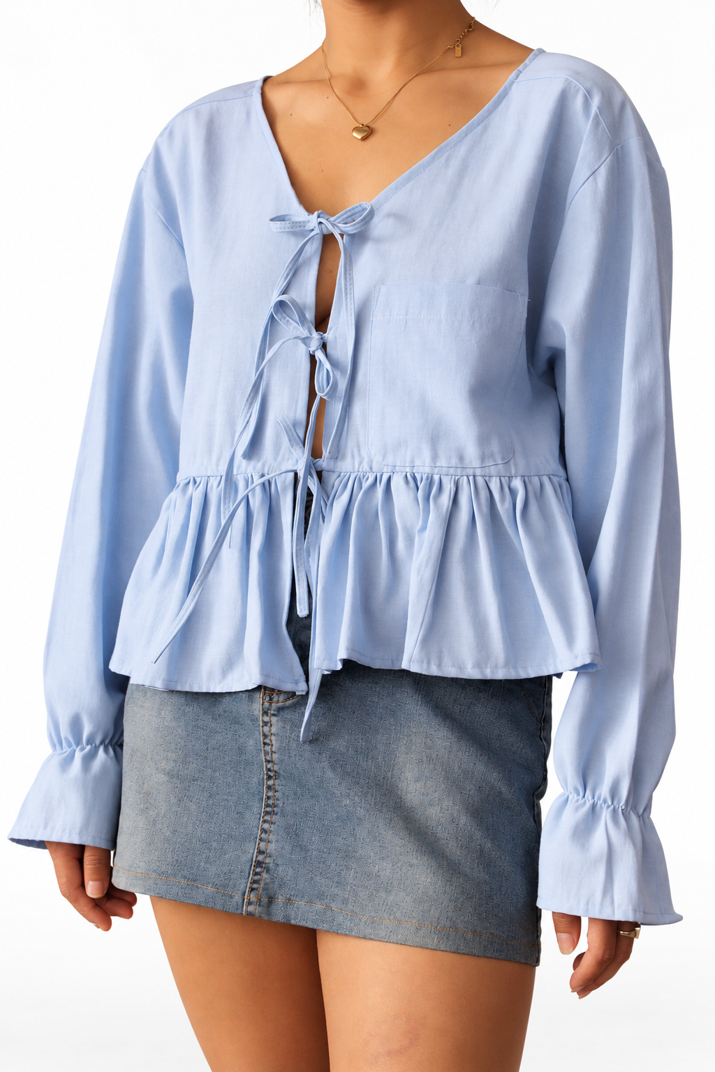 Reworked tie up shirt