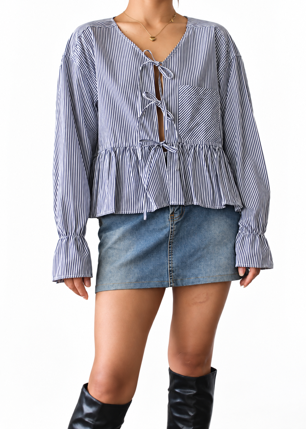 Reworked tie up shirt
