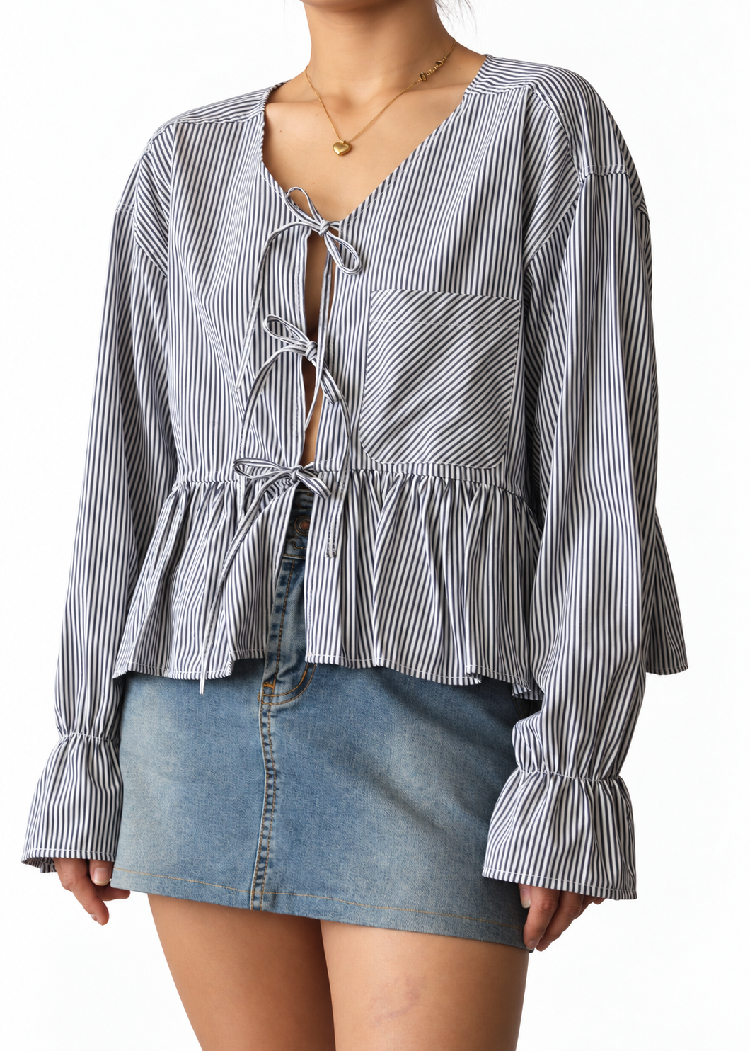 Reworked tie up shirt