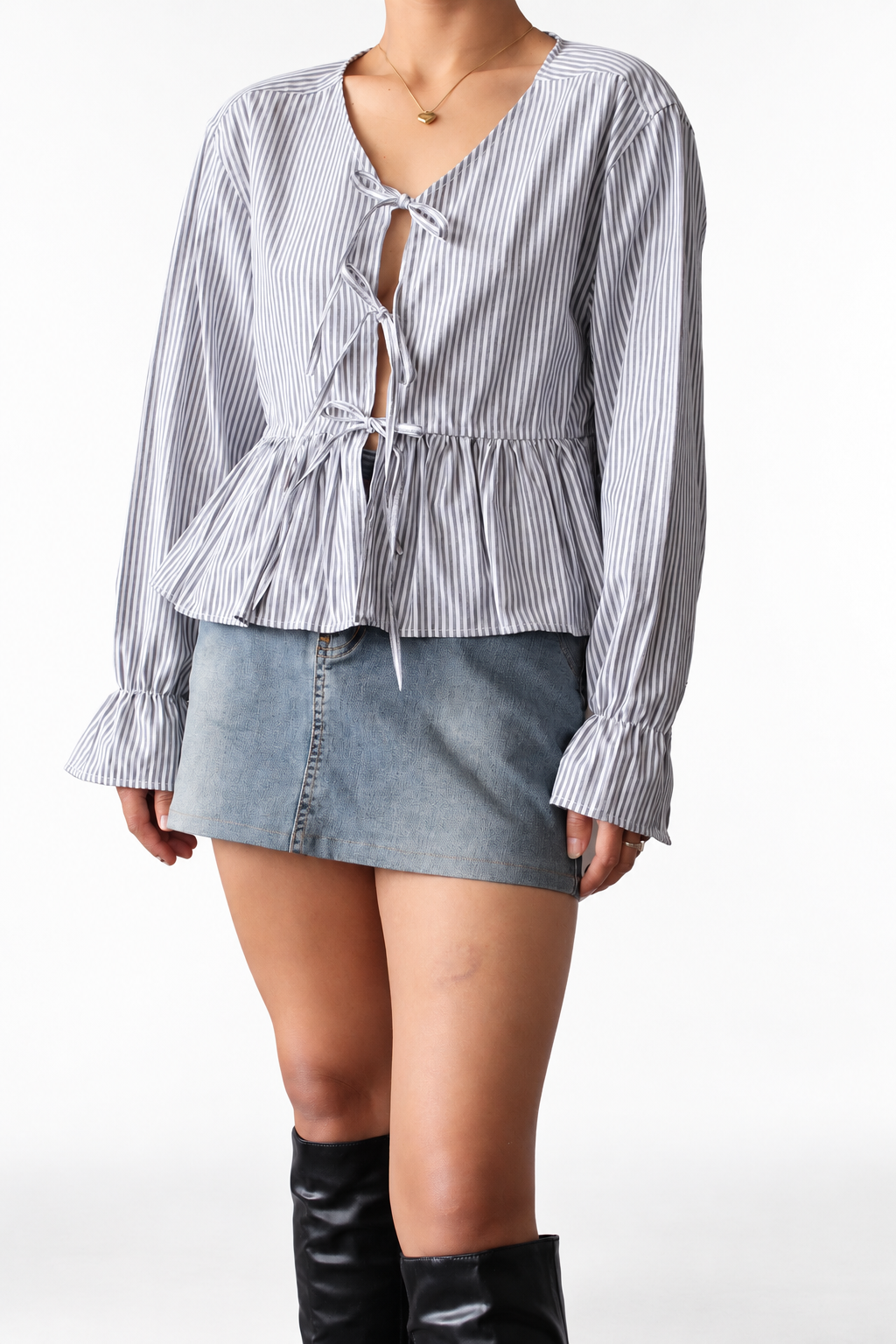 Reworked tie up shirt