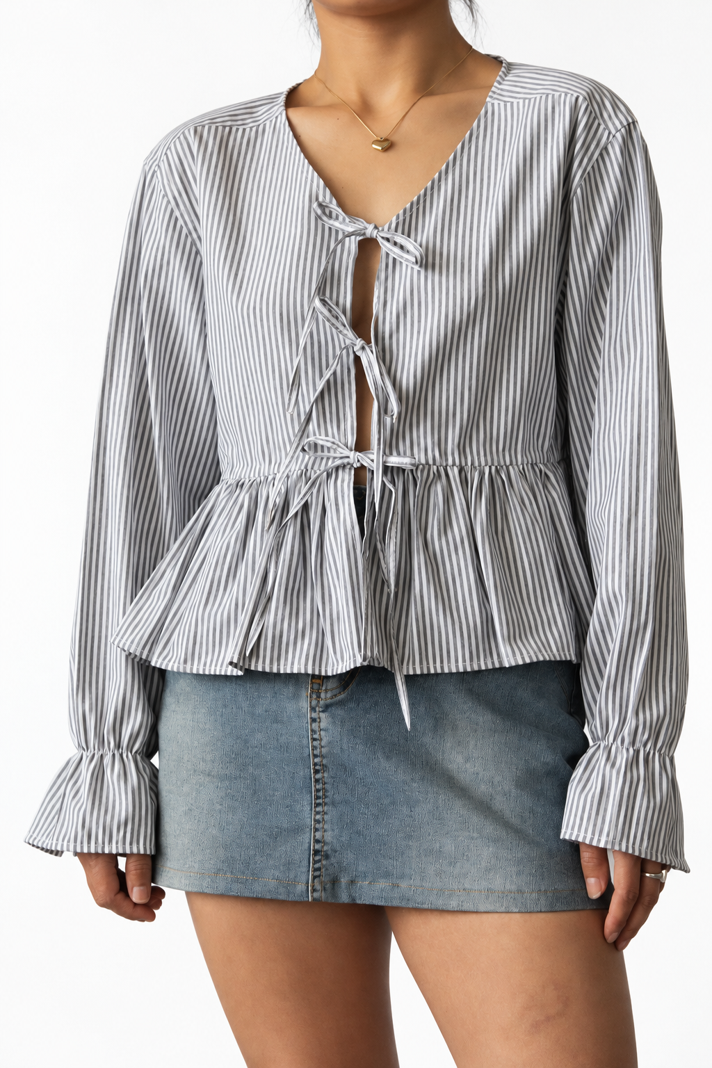 Reworked tie up shirt