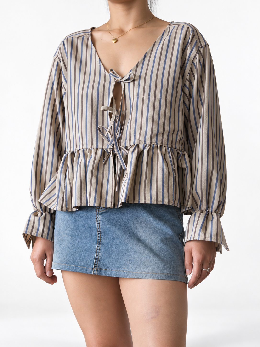 Reworked tie up shirt